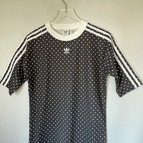ADIDAS Originals Polka Dot T-Shirt Dress Trefoil XS - Picture 7 of 7